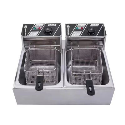 ボタン コントロール 電動 ダブル バスケ フライヤー 忙しい キッチン で 同時に フライする
