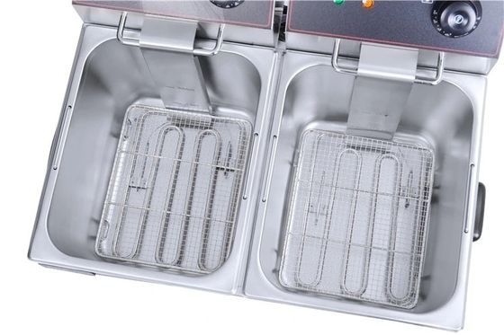 ボタン コントロール 電動 ダブル バスケ フライヤー 忙しい キッチン で 同時に フライする
